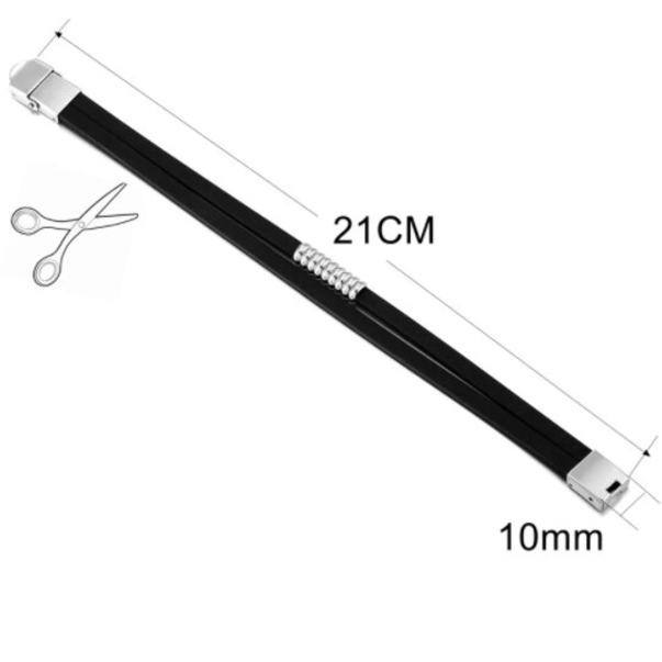 Bratara pentru barbati, CRM, dubla, negru/argintiu, 21 cm [2]