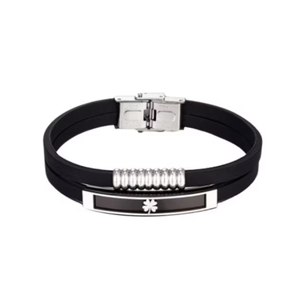 Bratara pentru barbati, CRM, dubla, negru/argintiu, 21 cm [5]