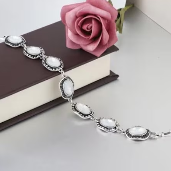 Brățară pentru Femei, CRM, Opal Alb, Argintie – Accesoriu Elegant [3]