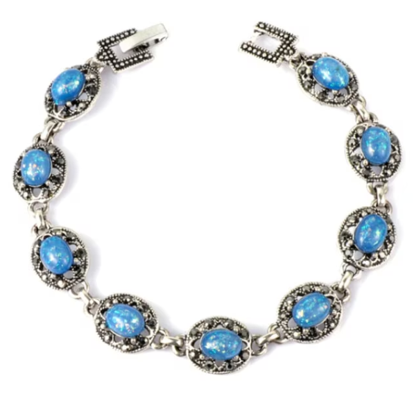 Brățară pentru Femei, CRM, Opal Albastru, Argintie – Accesoriu Elegant [2]