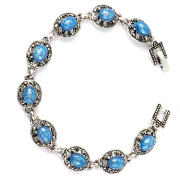 Brățară pentru Femei, CRM, Opal Albastru, Argintie – Accesoriu Elegant [3]