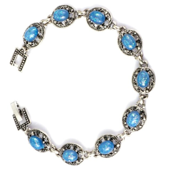 Brățară pentru Femei, CRM, Opal Albastru, Argintie – Accesoriu Elegant [4]