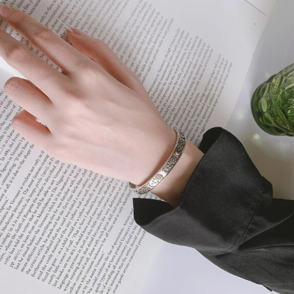 Bratara Retro, CRM, Moon&Star, semireglabila, deschisa, argintie [2]