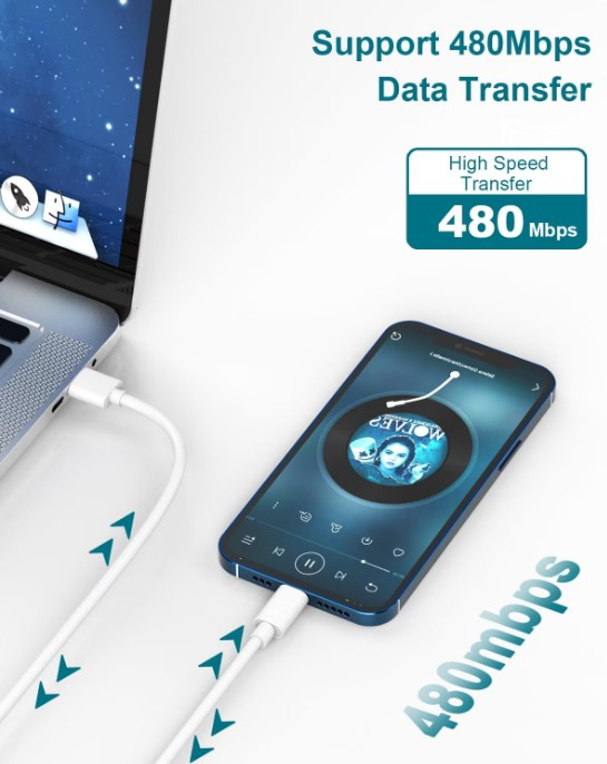 Cablu USB to Lightning, 3 metri, Alb pentru iPhone [11]