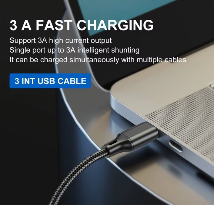 Cablu de Încărcare 3 în 1 GMO Flash® - 1.2m, 5A [3]