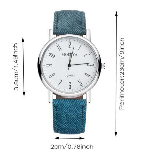 Ceas casual pentru fete si femei, CRM, unisex, curea albastra [4]