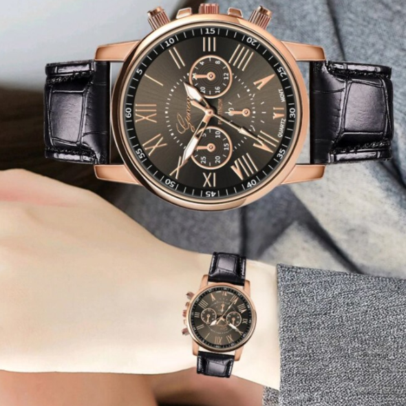 Ceas elegant, CRM, Unisex, Curea Neagră [5]