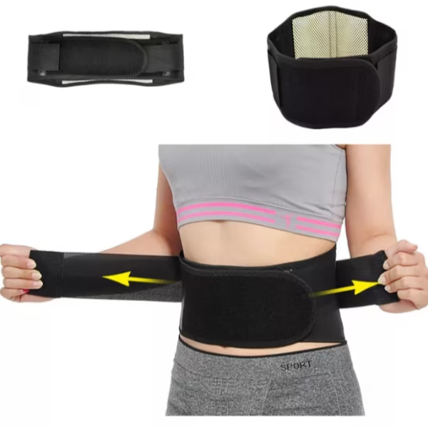 Centură suport lombar, CRM, corset cu turmalină și magneți, negru, 120 cm [5]