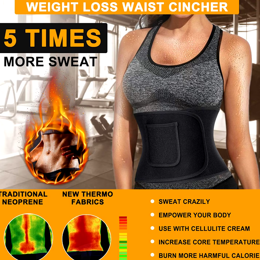Centura Thermo Slim, CRM, pentru slabire si modelare talie, suport lombar, neopren, negru [6]