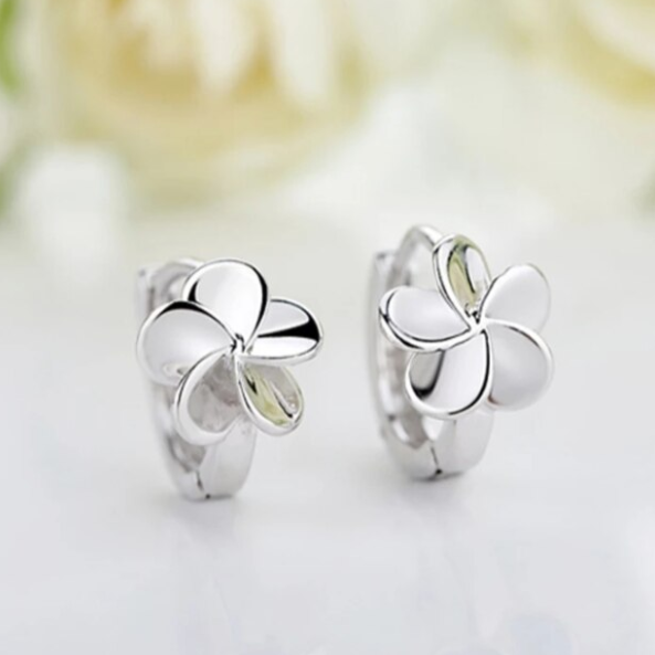 Cercei pentru fetite, CRM, model floare delicata, argintii [5]