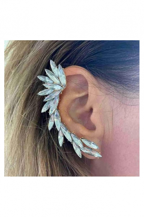 Cercel cu prindere clip pentru ureche, EVNC, Eye Crystal Earrring, 1buc [3]