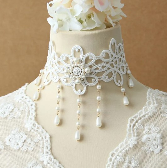 Choker brodat cu pietre, EVNC,  Vintage Gothic Jewelry [2]
