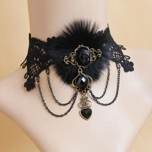 Choker brodat cu pietre, EVNC,  Vintage Gothic Jewelry [2]