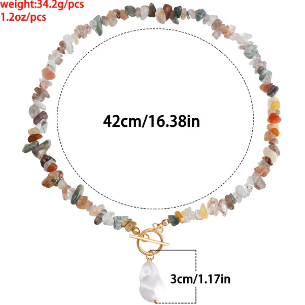 Choker Elegant Irregular, Multicolor, 42 cm, CRM, Închidere OT [2]