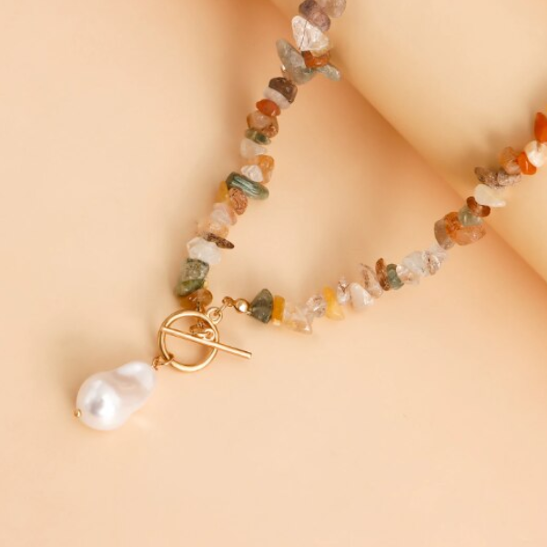 Choker Elegant Irregular, Multicolor, 42 cm, CRM, Închidere OT [4]