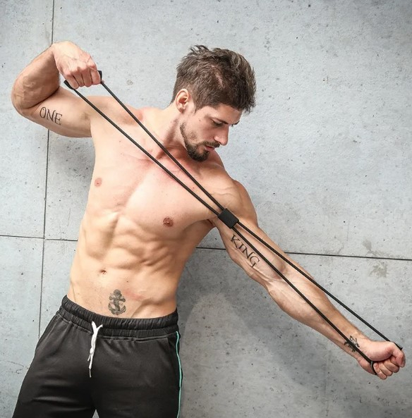 Coarda extensibila pentru antrenament fitness, prinderi multiple, latex natural, rezistenta mare [2]
