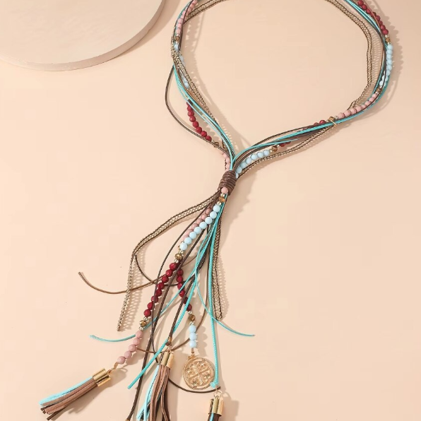 Colier BohoSummer, CRM, MultiLayer, MultiColor, 65 cm [2]