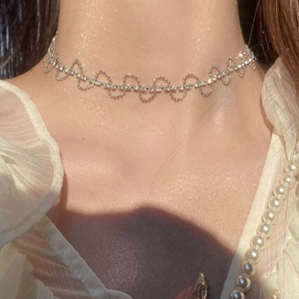 Colier Choker, CRM, Chic, 33 cm, Argintiu [2]