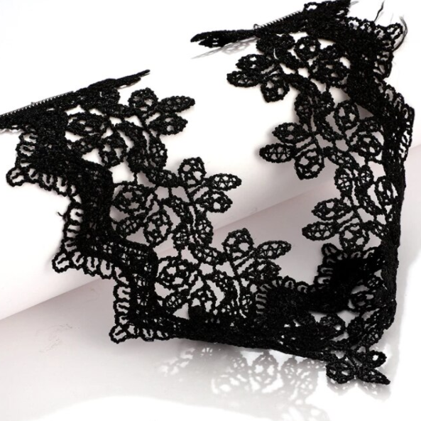 Colier Choker model deosebit, CRM, dantelat, negru [3]