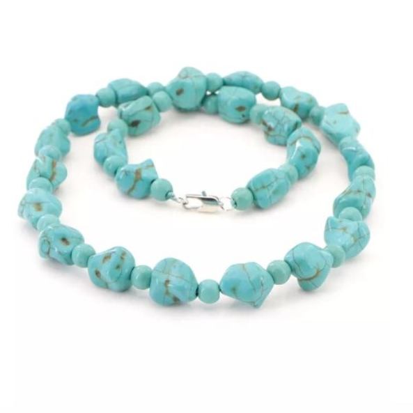 Colier Dama cu Pietre Turcoaz, CRM, Lungime Reglabila [5]