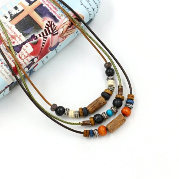 Colier Retro cu Accesorii Multiple, CRM, pentru Fete/Băieți, 3 Layers, Multicolor, Reglabil [3]