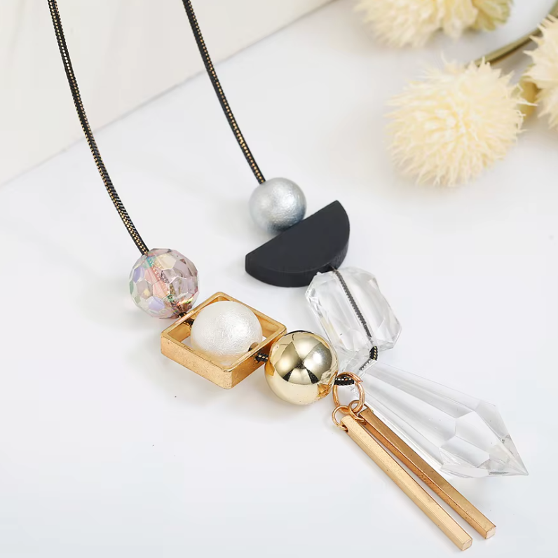 Colier Statement, Stil Vintage cu Pandantive, CRM, pentru Fete si Femei, Lung [3]