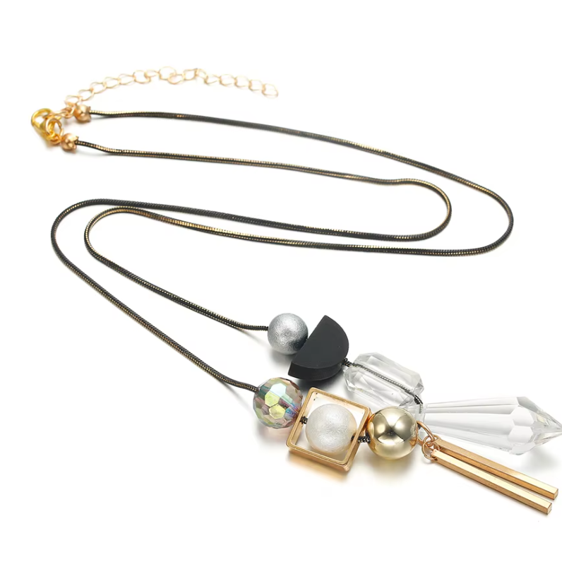 Colier Statement, Stil Vintage cu Pandantive, CRM, pentru Fete si Femei, Lung [5]