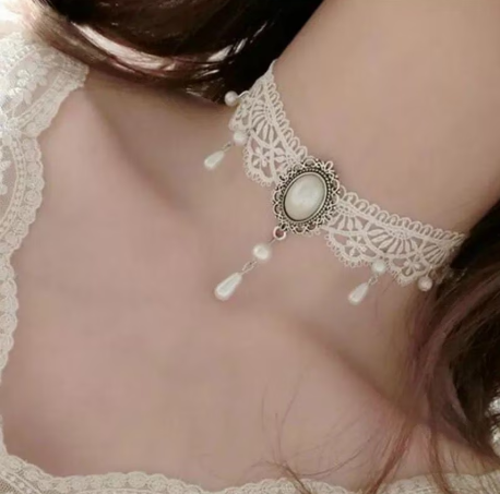 Colier tip choker, vintage, ADM, Timeless Pearl, alb [2]