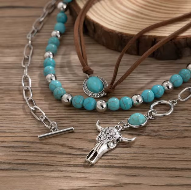 Colier Tip Cocker cu Pandantiv Boho EVNC - Ethnic Style Bull Head, Mărime Reglabilă [4]