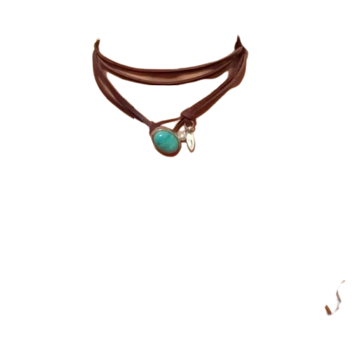 Colier Tip Cocker cu Pandantiv Boho EVNC - Turquoise Pendant, Mărime Reglabilă [2]