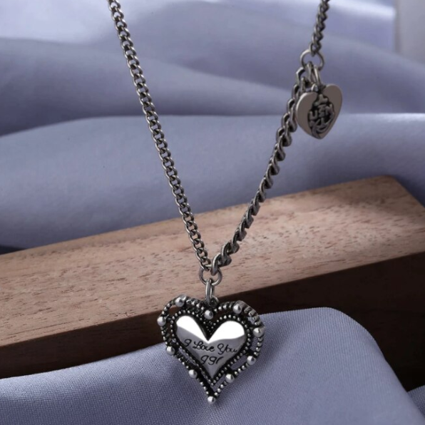 Colier Vintage SilverHeart, CRM, 47 cm [5]