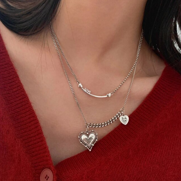 Colier Vintage SilverHeart, CRM, 47 cm [4]