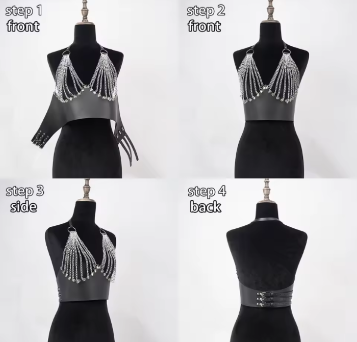 Corset cu Lanțuri EVNC - Belt Gothic, Potrivit pentru Orice Mărime [4]