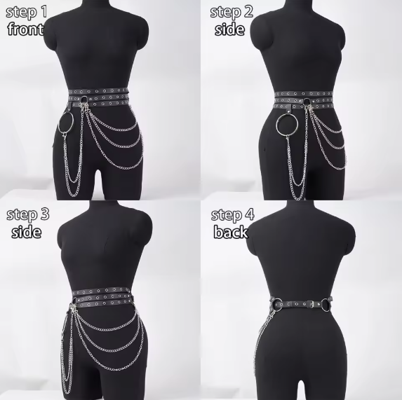 Corset Tip Centură cu Lanțuri Decorative EVNC - Punk Gothic [2]