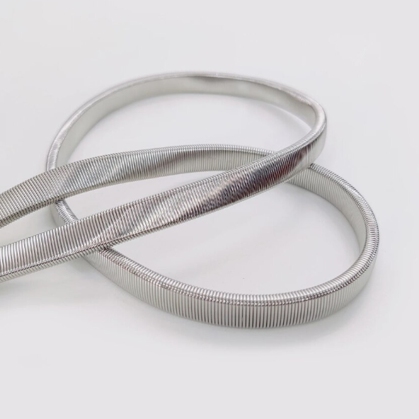 Curea eleganta femei, CRM, elastica, argintie [3]