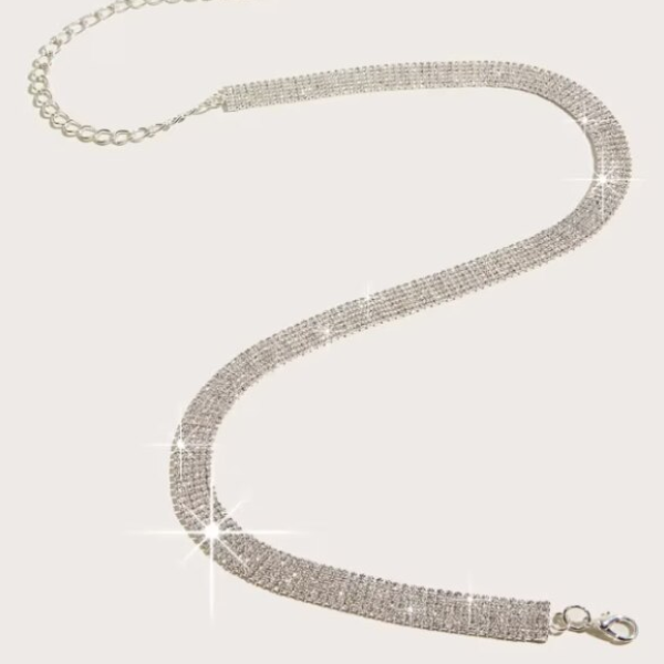 Curea Glamour Strass, CRM, aurie, 105 cm [2]
