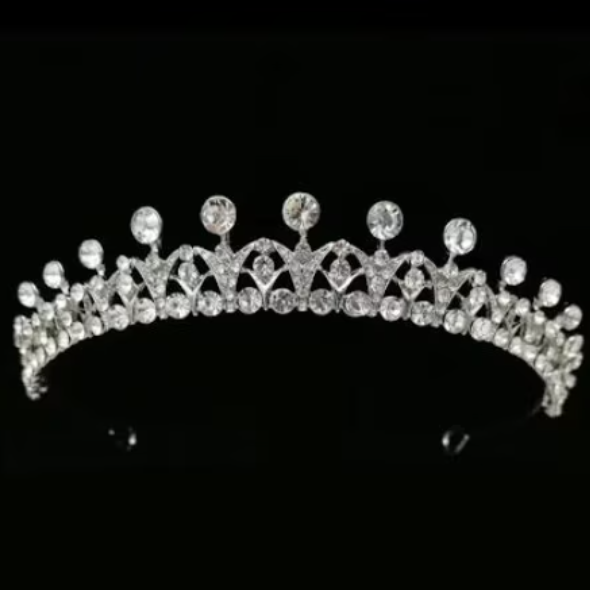 Diademă Tip Prințesă, CRM, Coroniță pentru Mireasă, Ornament Păr, cu Cristale [4]