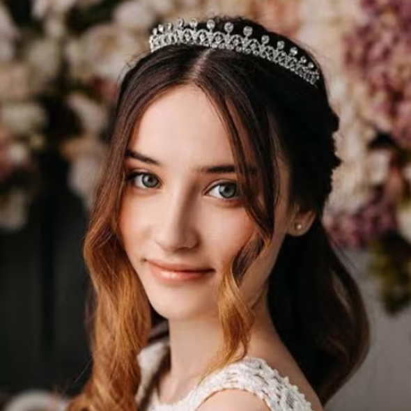 Diademă Tip Prințesă, CRM, Coroniță pentru Mireasă, Ornament Păr, cu Cristale [3]