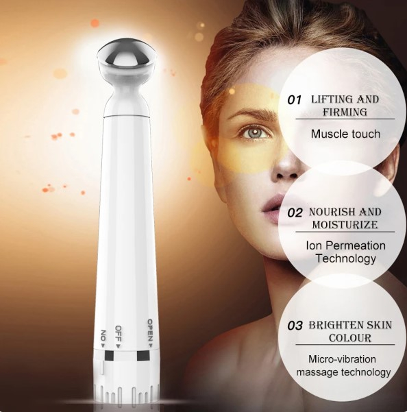 Dispozitiv facial IonGlow – portabil, micro-vibratii si ioni N, anti-cearcane [8]