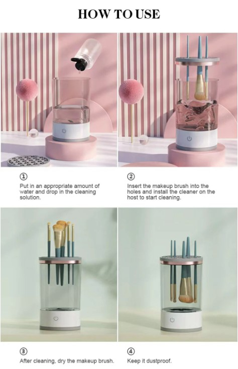 Dispozitiv electric EVNC pentru spălarea pensulelor – Makeup Brush Cleaner Automatic | Curățare Eficientă [5]