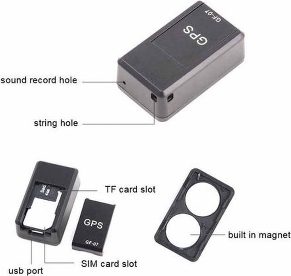 Dispozitiv inteligent pentru urmarire prin GPS, cu microfon, GMO, Tracker GF-07, compatibil cartela SIM si card MicroSD, cu magnet puternic [12]
