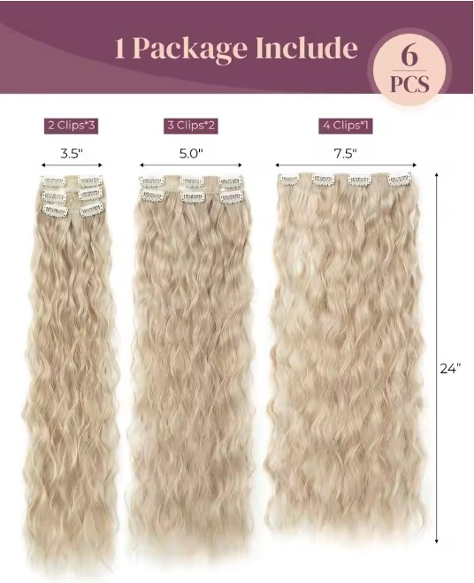 Extensii de păr tip semiperucă EVNC Hair Extensions - Prindere 4 clipsuri [7]