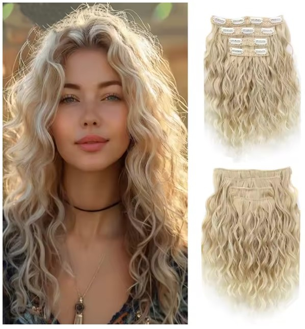 Extensii de păr tip semiperucă EVNC Hair Extensions - Prindere 4 clipsuri [4]