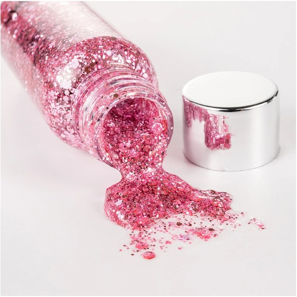 Gel cu sclipici pentru fata, par si corp, EVNC, Glitter Gel Art, argintiu [3]