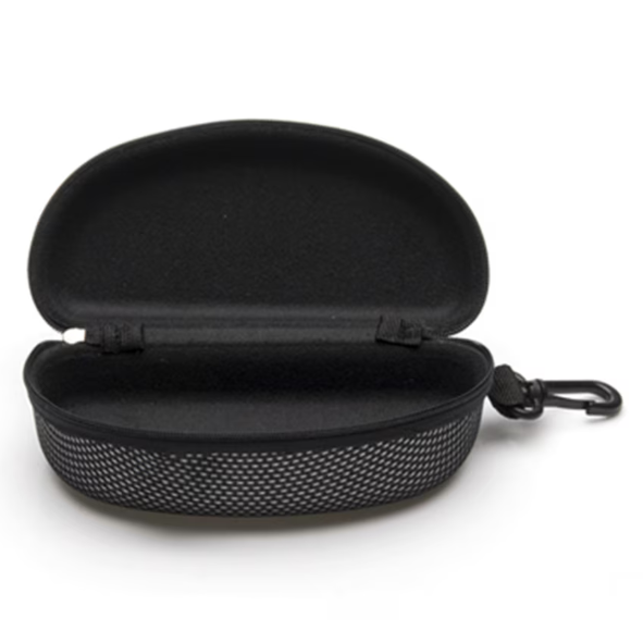 Husa pentru ochelari, Toc rigid, CRM, cu fermoar si agatatoare tip carabina, portabil, negru [4]
