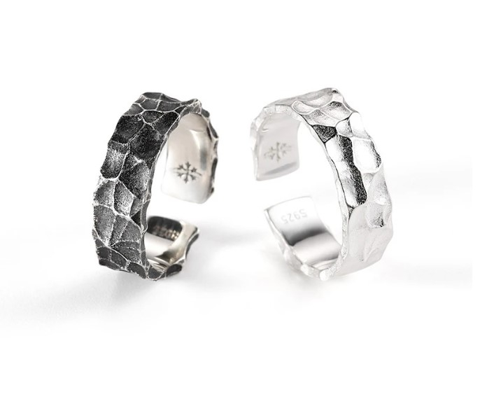 Inel reglabil din argint 925, GMO Designer, unisex, gri [3]