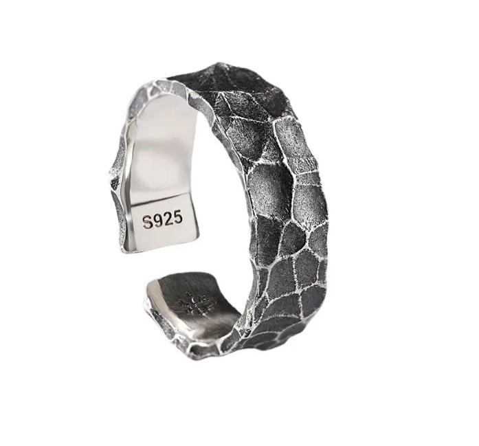 Inel reglabil din argint 925, GMO Designer, unisex, gri [2]