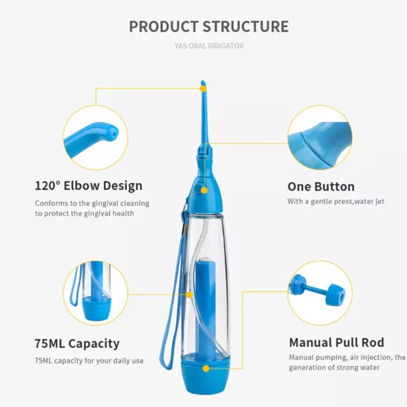Irigator Oral /Dental Spa, CRM, WaterFloss, Manual, Portabil, Albastru, 70 ml [3]