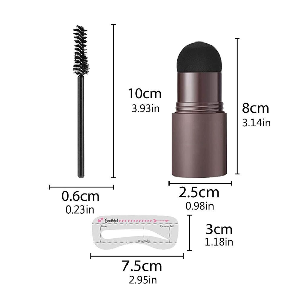 Kit de Styling Sprancene, CRM, Fard, 10 Sabloane si 2 Pensule, Dark Grey [4]