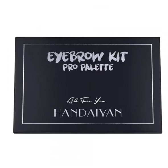 Kit de Styling Sprâncene, Wow Brow/Pro Palette, CRM, cu 6 Farduri Duo, Șabloane și Pensule, Medium Brown [8]